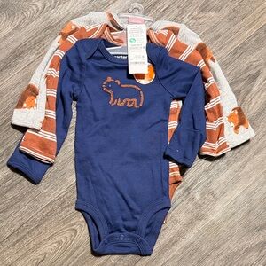 Carter's Navy and Gray Bear Bodysuit Set